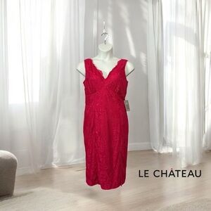 Le Château, Fuchsia Lace Dress, Size Large